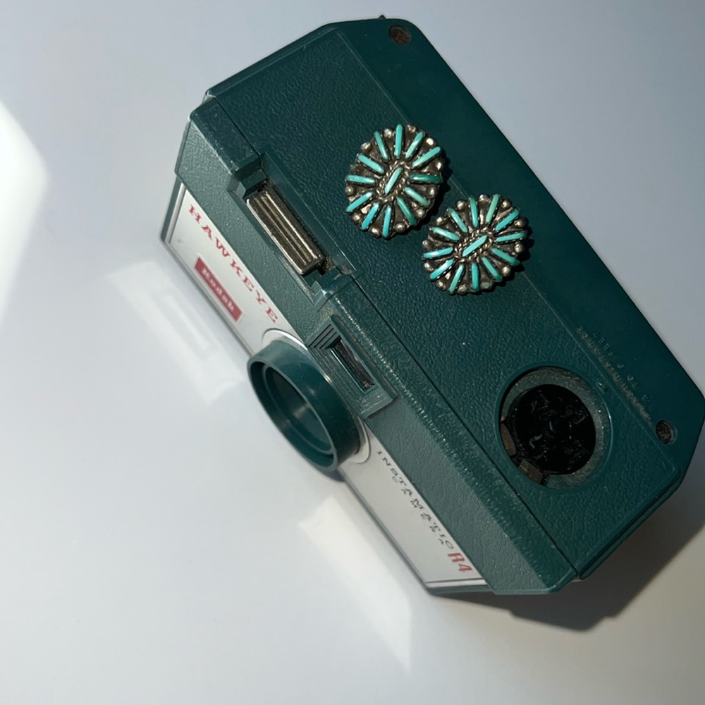 Zuni Turquoise Needlepoint Cluster Sterling Silver Earrings